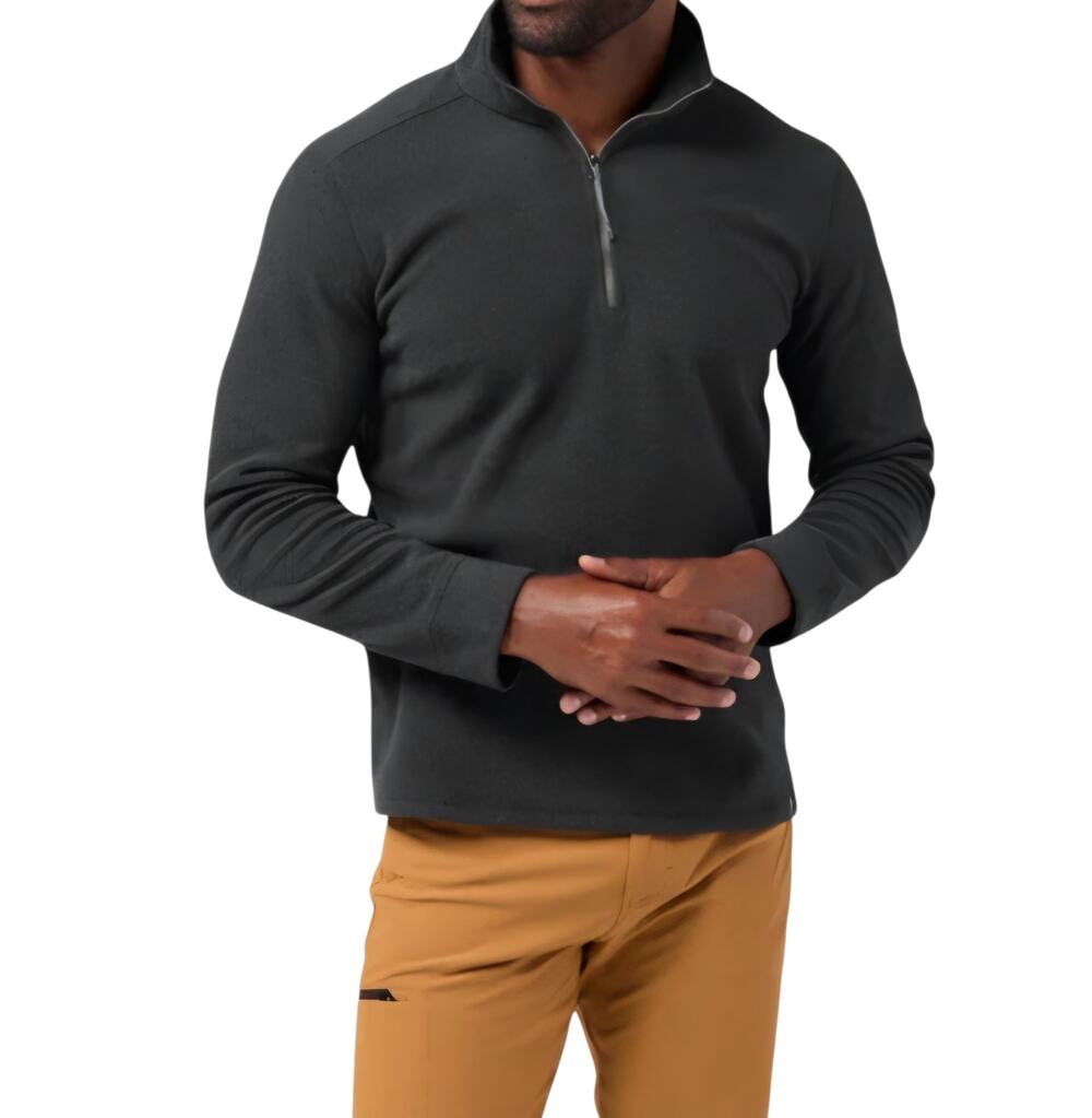 Stio Men's Turpin Fleece Half Zip, Abyss Black sz M NWT Shirt-style Snap cuffs